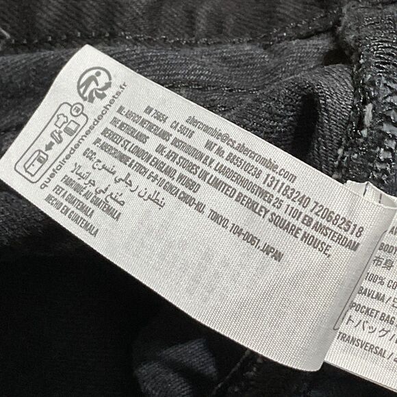 Abercrombie & Fitch Mens Black Baggy Jeans 38x30 Relaxed - Picture 10 of 10